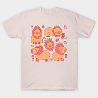 Cute capybara strawberry T-Shirt